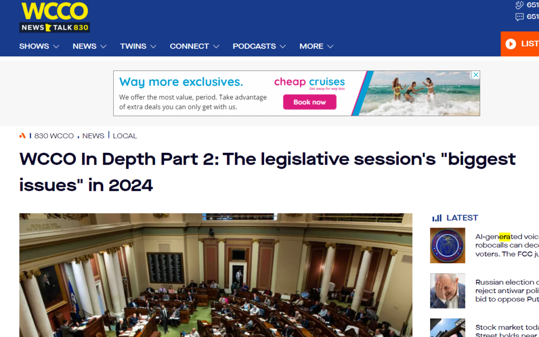 WCCO In Depth Part 2: The legislative session’s “biggest issues” in 2024